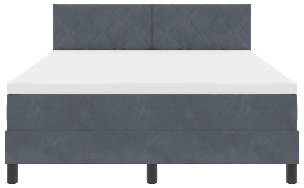 Cama com Estrutura Box Spring e Colchão vidaXL Cinza Escuro 160x200 cm