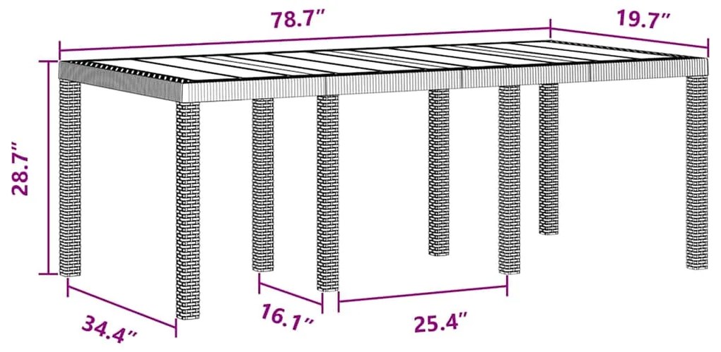 Conjunto de Jantar para Jardim 9 pcs Antracite Polipropileno
