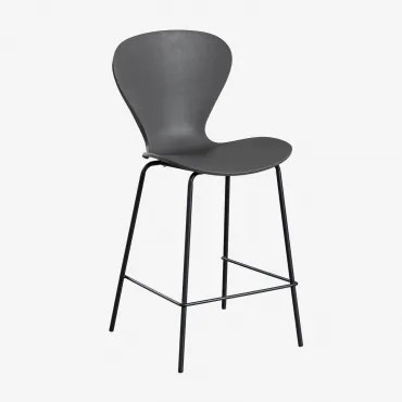 Taburete Alto Uit ↑65 Cm & Negro & Polipropileno Cinzento Escuro - Sklum
