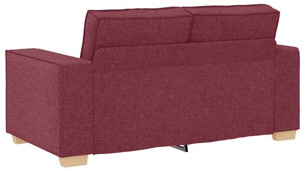 Sofá de 2 lugares, cor vinho, 120 cm, tecido