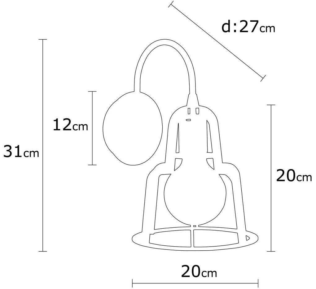 Aplique de Parede Harran – Preto Bronze – 20 cm