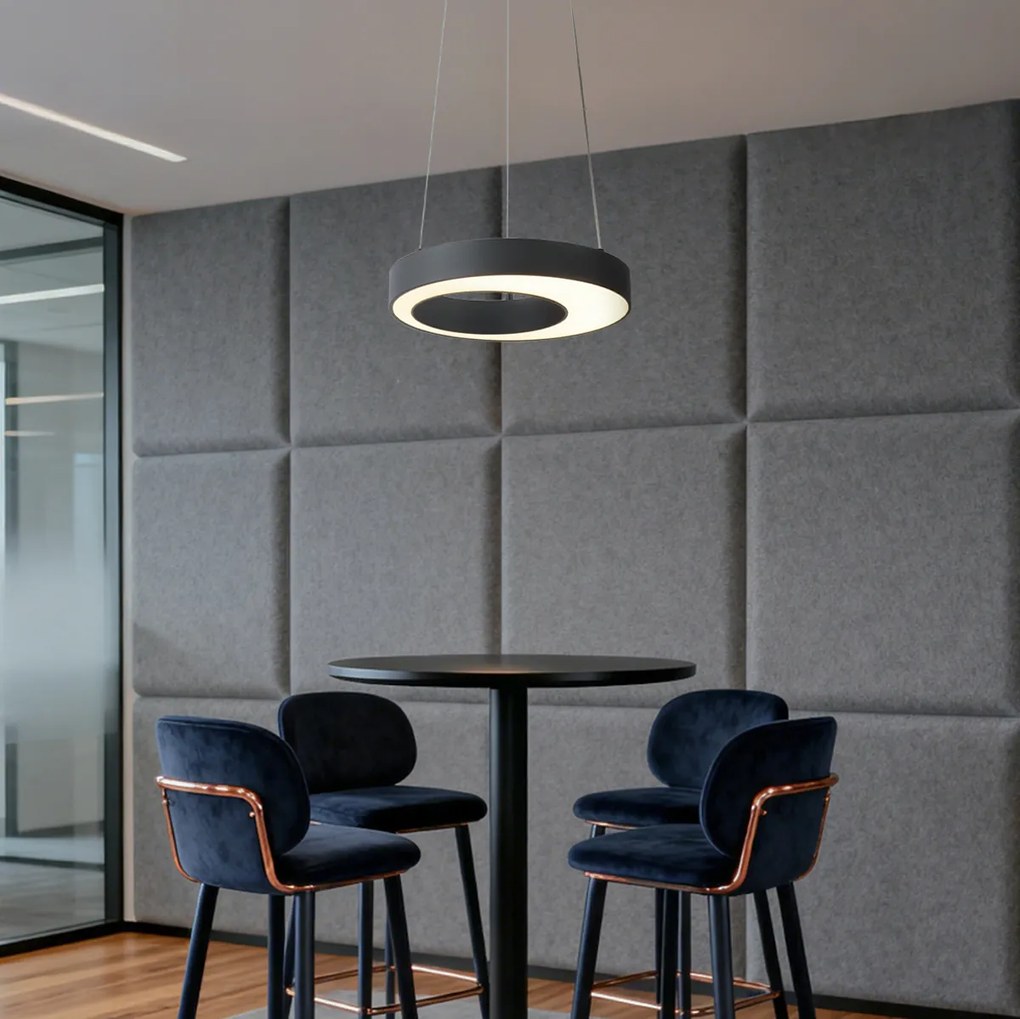 Candeeiro suspenso moderno preto 35cm regulável em 3 níveis - Organici