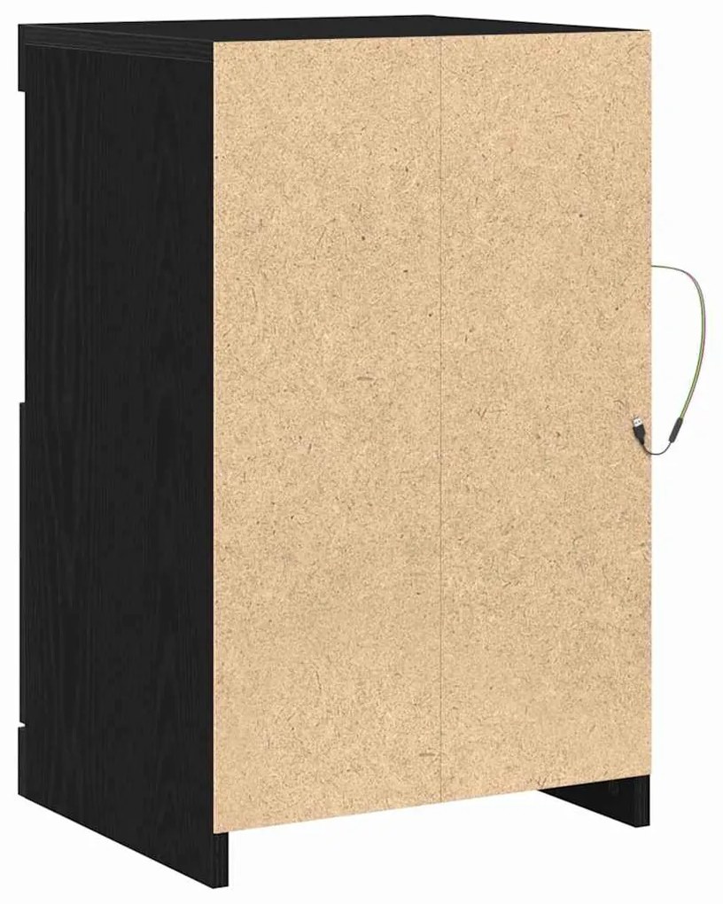Sideboard vidaXL com Luzes LED Carvalho Preto 41x37x67 cm
