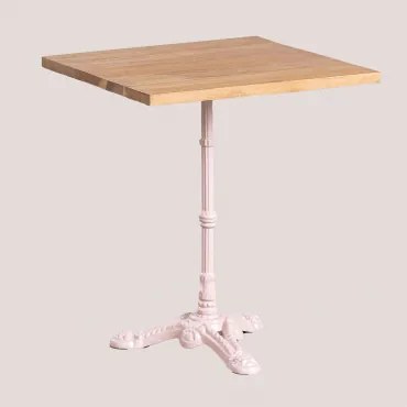 Mesa De Bar Quadrada Em Madeira De Acácia Azteca Madeira De Acácia - Rosa Algodão Doce & 60 X 60 Cm - Sklum