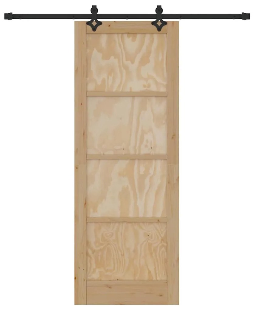 Porta Deslizante com Conjunto de Ferragens 78x211 cm Madeira de Pinho