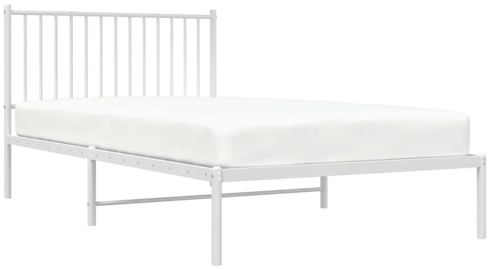 Estrutura de cama em metal com cabeceira 107x203 cm branco
