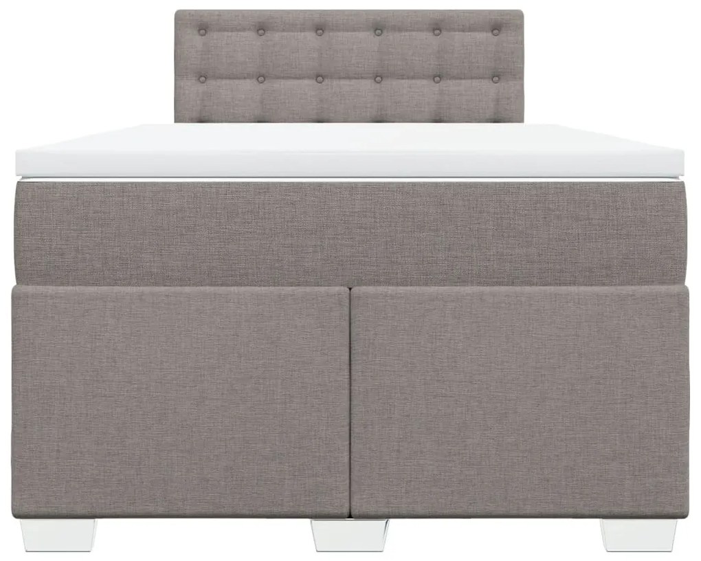 Cama boxspring c/ colchão 120x190cm tecido castanho-acinzentado