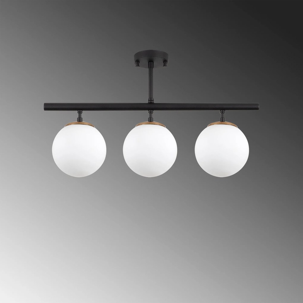 Chandelier Atmaca – Preto e Creme – 60 x 15 cm