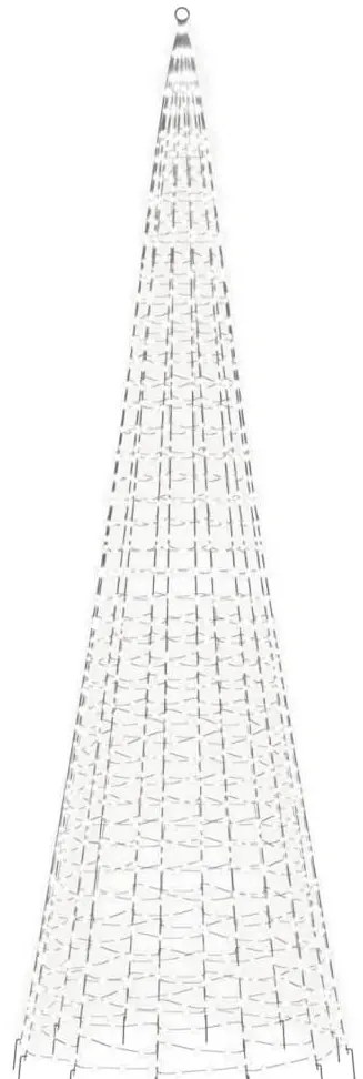 LED Árvore de Natal no mastro 1534 LEDs Branco Frio 500 cm