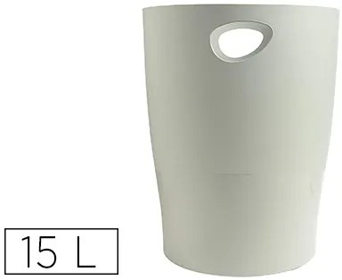 Cesto de Papeis Exacompta em Plástico Ecoblack Cinza 15 Litros