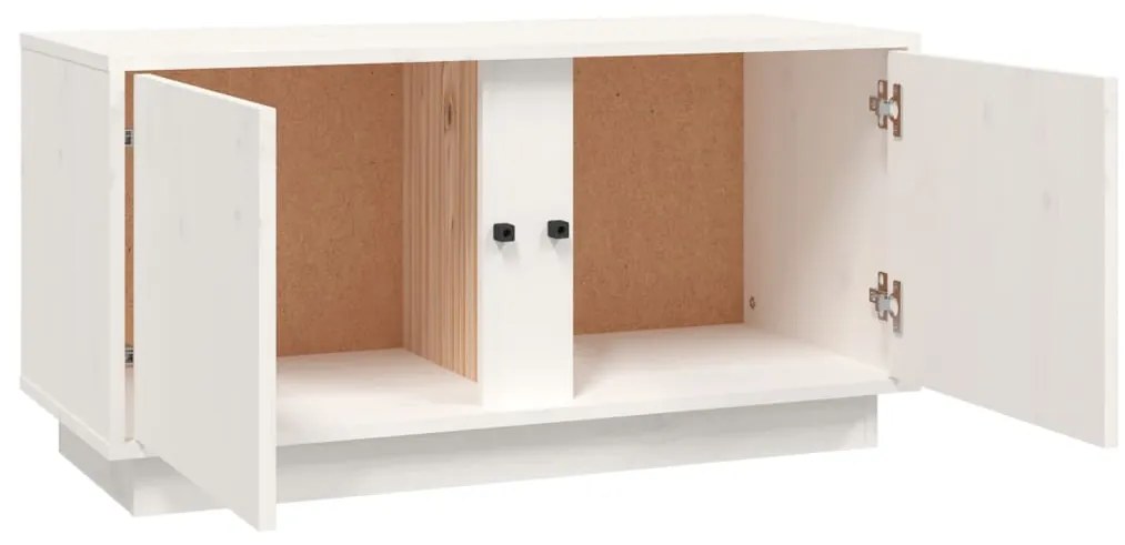 Móvel de TV 80x35x40,5 cm madeira de pinho maciça branco