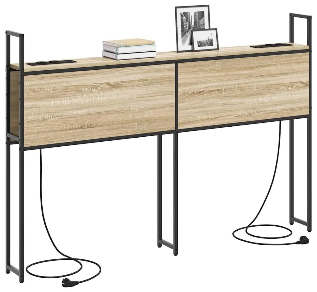Cabeceira de armazenamento com cabeceira Carvalho sonoma 120 cm