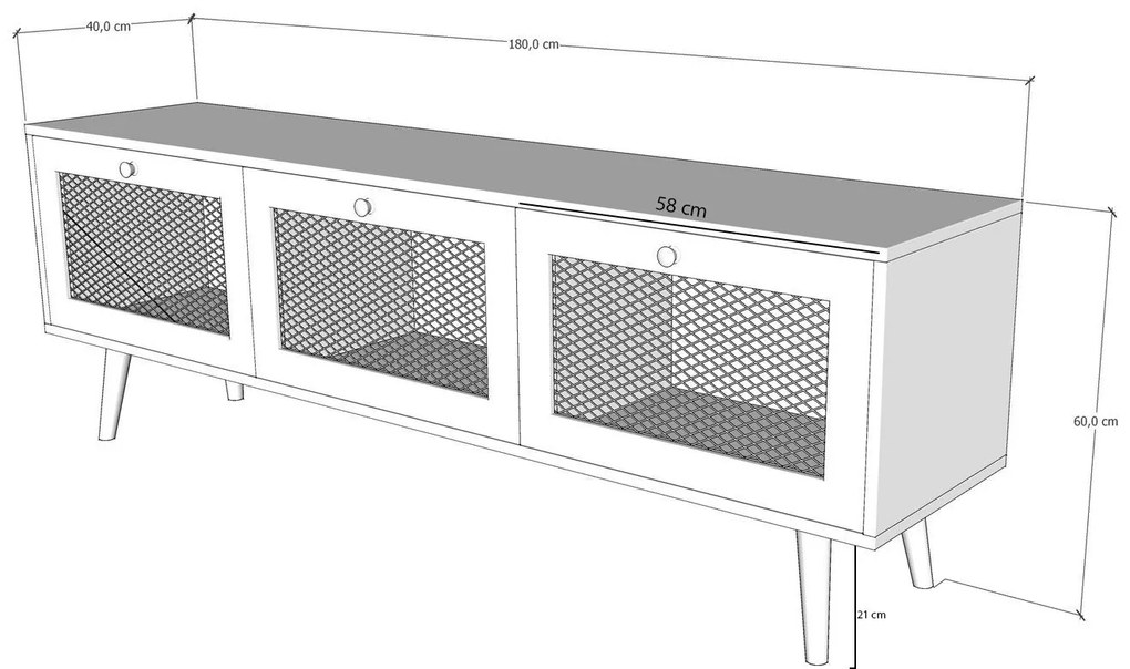Móvel para TV Likya – Carvalho – 180 cm