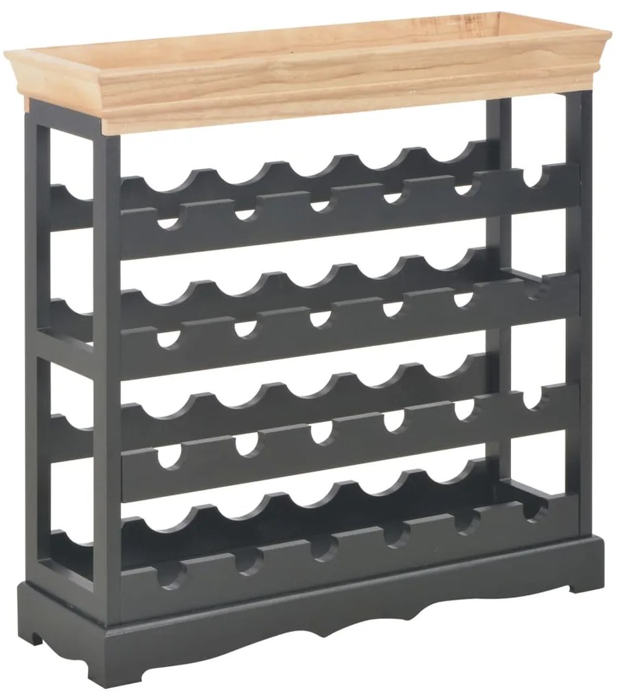 vidaXL Garrafeira 70x22,5x70,5 cm MDF preto