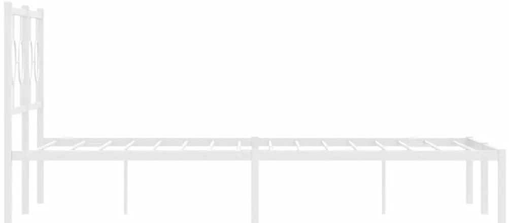 Estrutura de cama com cabeceira 140x190 cm metal branco