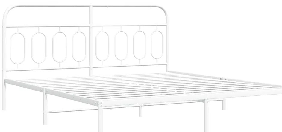Estrutura de cama com cabeceira 160x200 cm metal branco