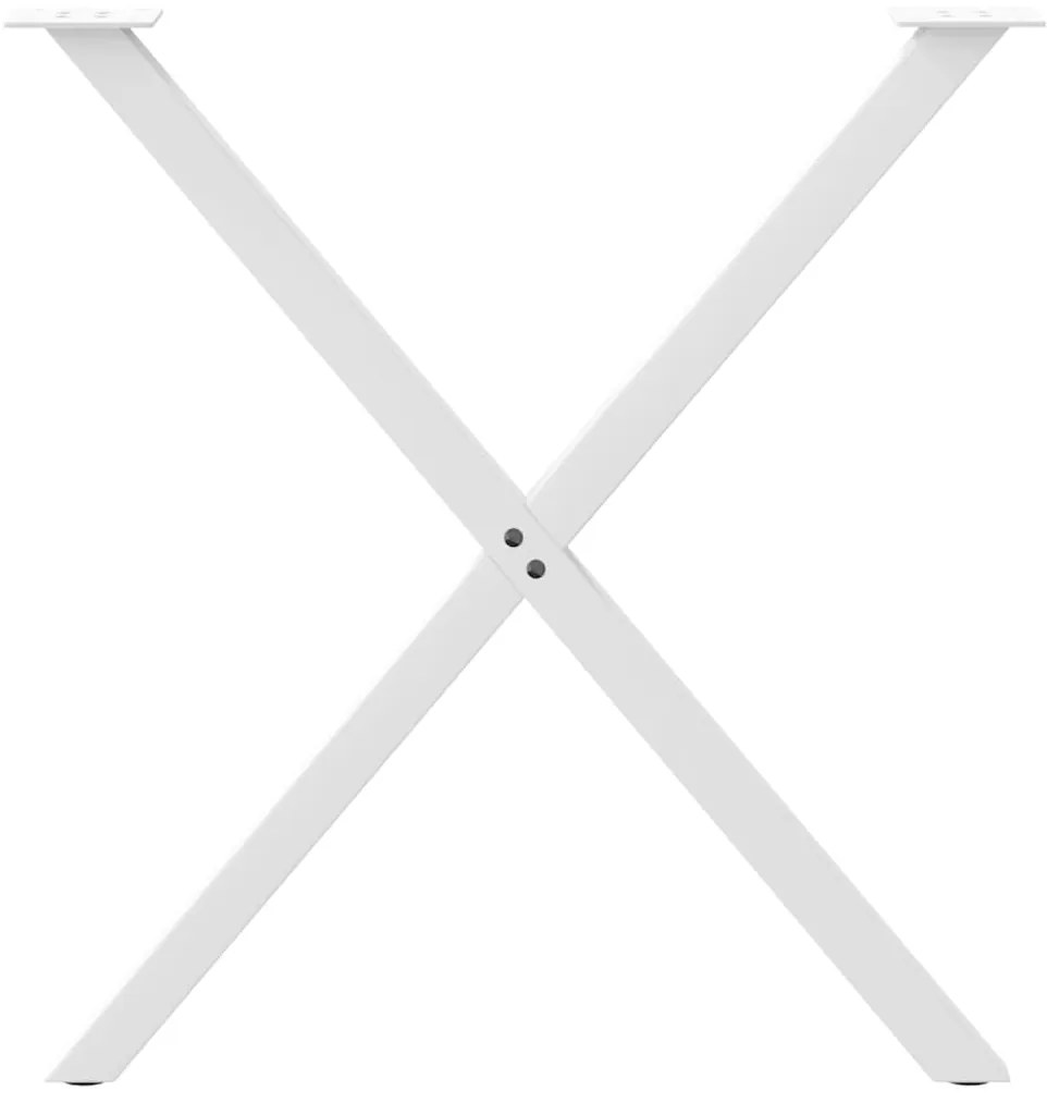 Pés para mesa de jantar em formato de X, 2 peças, branco, 70x(72-73) c