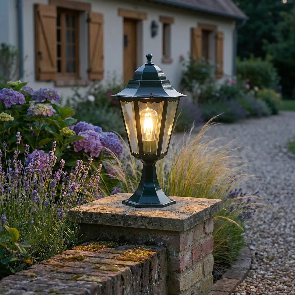 Base de lanterna clássica para exterior verde escuro IP44 - Nova Orleans