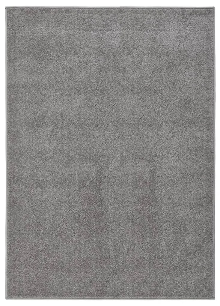 340316 vidaXL Tapete de pelo curto 140x200 cm cinzento