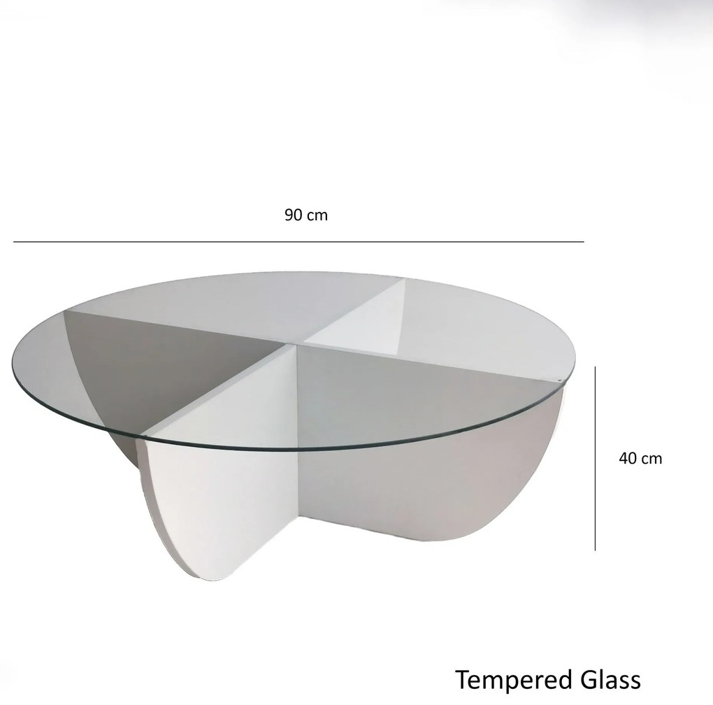 Mesa de Café Lily - Branca - 90x30x90 cm