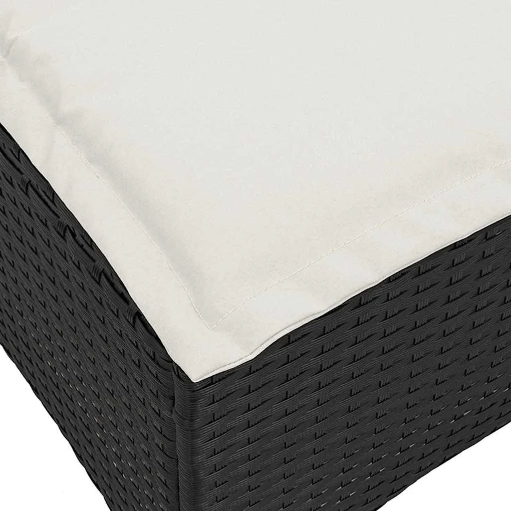 Bancos de jardim com almofadas 2 unid 55x55x36 cm vime PE preto