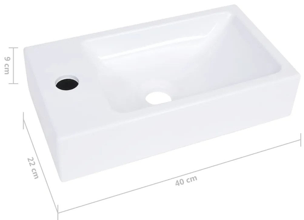 Lavatório 400x220x90 mm SMC branco