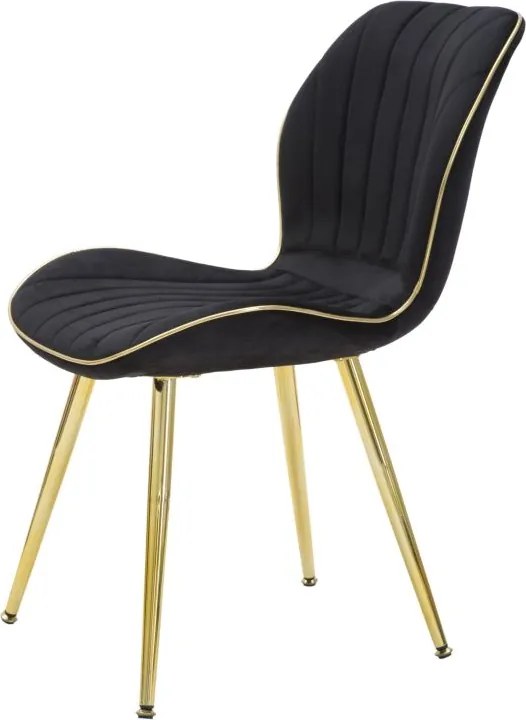 CONJUNTO DE 2 CADEIRAS 46X58X77 CM PRETO E DOURADO