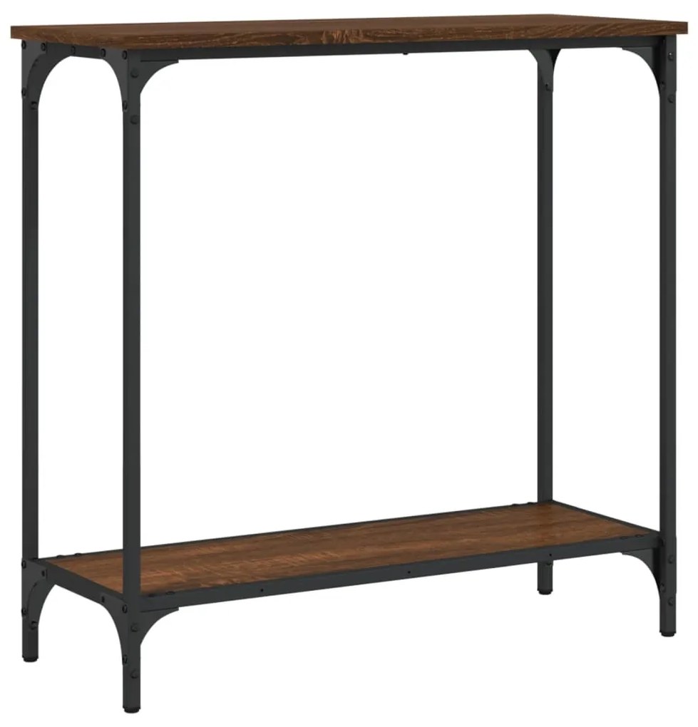 Mesa consola 75x30,5x75 cm derivados madeira carvalho castanho
