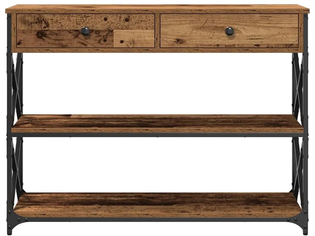 Mesa de Consola vidaXL Madeira Antiga 100x28x75 cm Madeira de Engenhar