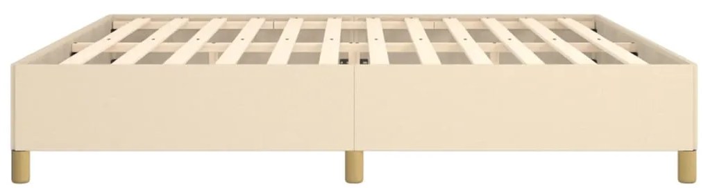 Estrutura de cama sem colchão 200x200 cm tecido cor creme