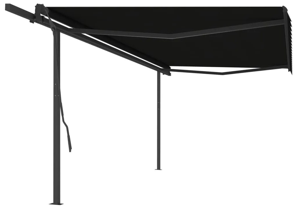 vidaXL Toldo retrátil automático com postes 5x3,5 m antracite