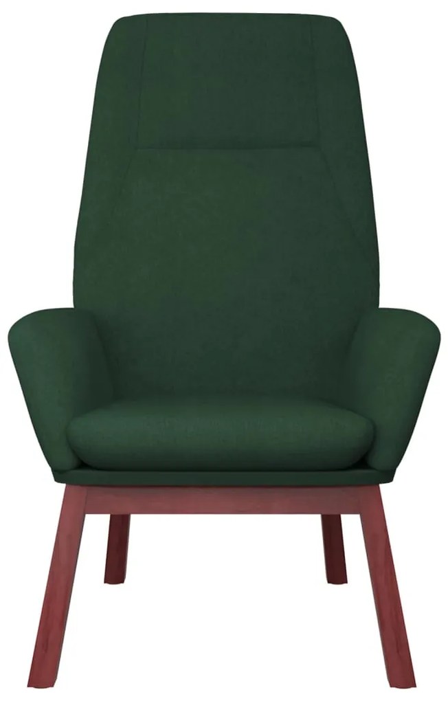 Cadeira de descanso com banco p/ pés tecido verde-escuro
