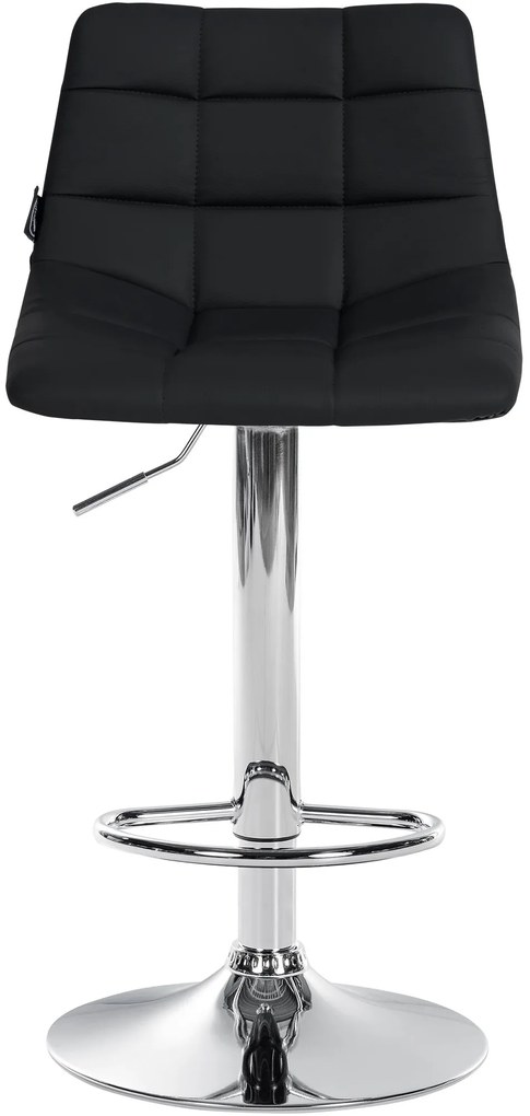 Conjunto de 2 bancos altos Jerry em couro sintético com estrutura cromada 87-108,5 x 43 x 46,5 cm Preto