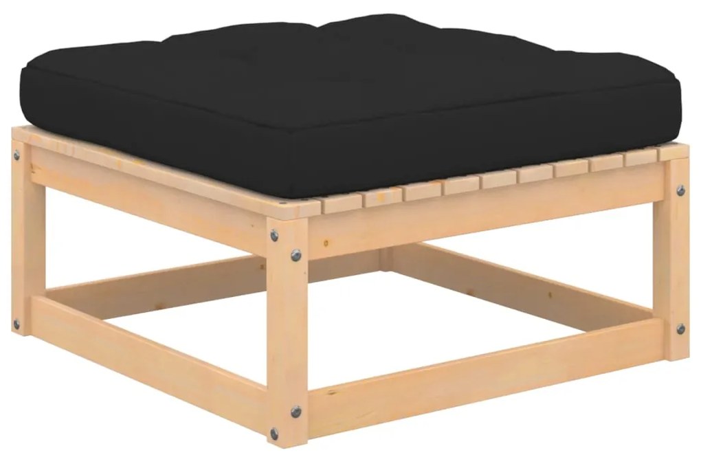 8 pcs conjunto lounge de jardim c/ almofadões pinho maciço