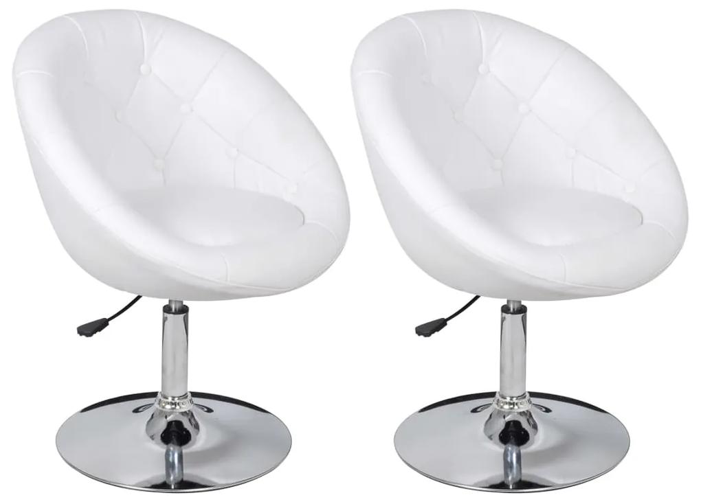 Cadeiras de bar 2 pcs couro artificial branco