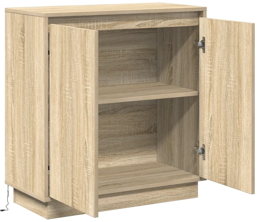 Buffet vidaXL com LED em Carvalho Sonoma - 71 x 34.5 x 75 cm - Feito d