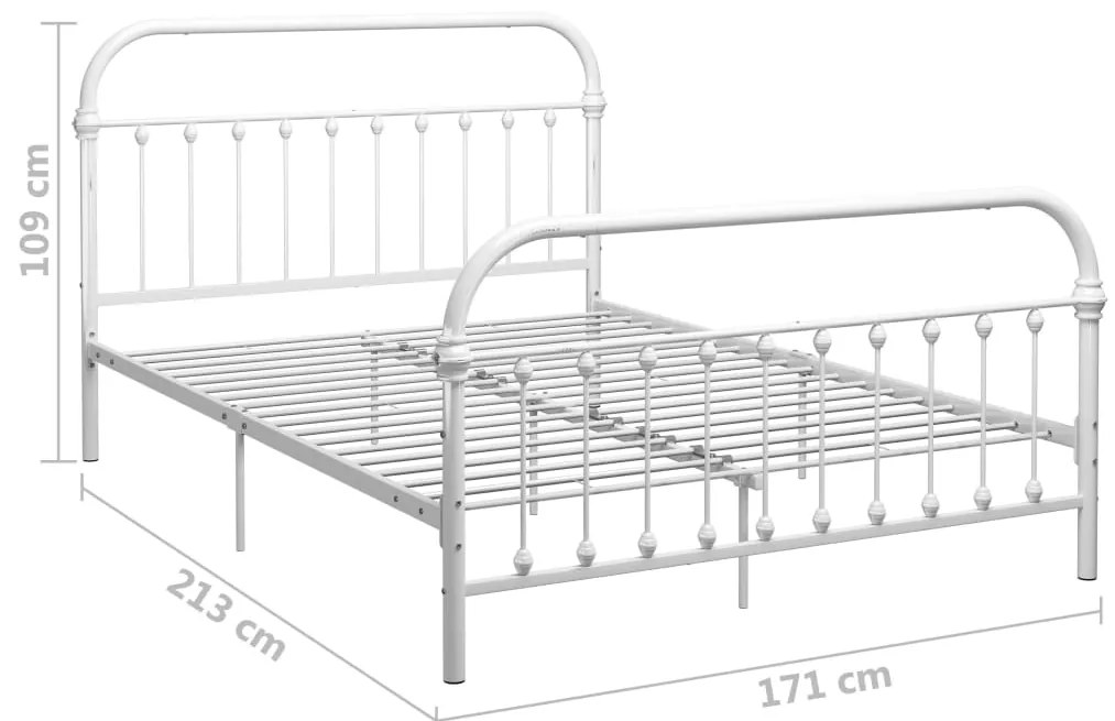 Estrutura de cama 160x200 cm metal branco