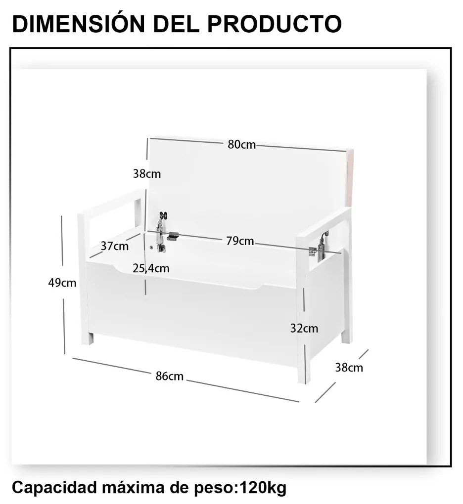 Banco de troca de sapatos com banco almofadado Banco de brinquedos para sala de estar do corredor de entrada 86 x 38 x 49 cm Branco