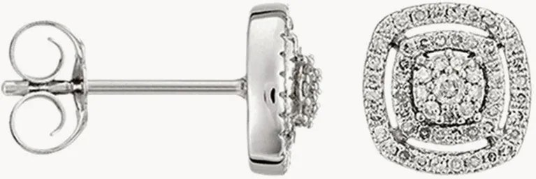 Brincos de ouro branco com diamantes Square Richesse