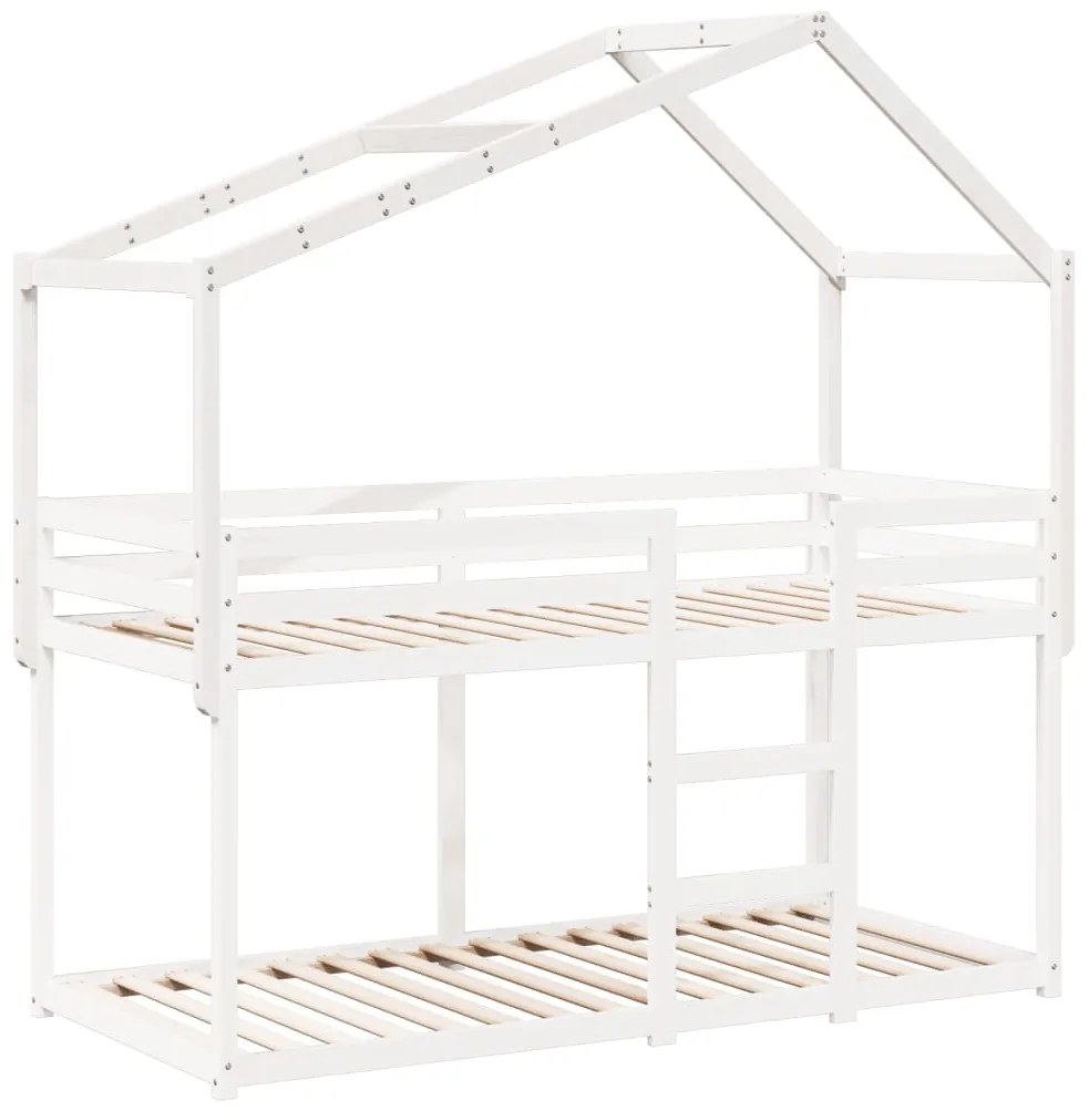 Telhado de cama infantil 213x95,5x144,5 cm pinho maciço branco