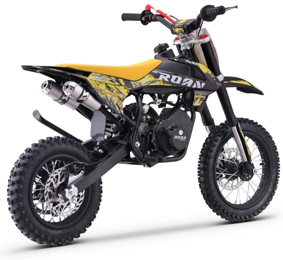 MINI MOTO PARA CRIANÇAS MINICROSS gasolina 60cc Roan RXT 12"/10" Amarela