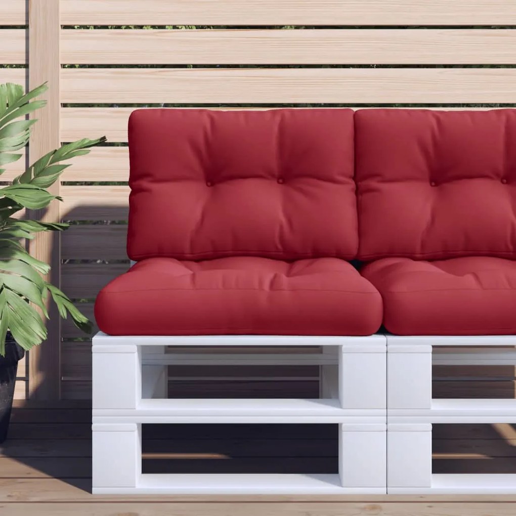 vidaXL Almofadão para paletes 50x40x12 cm tecido vermelho tinto