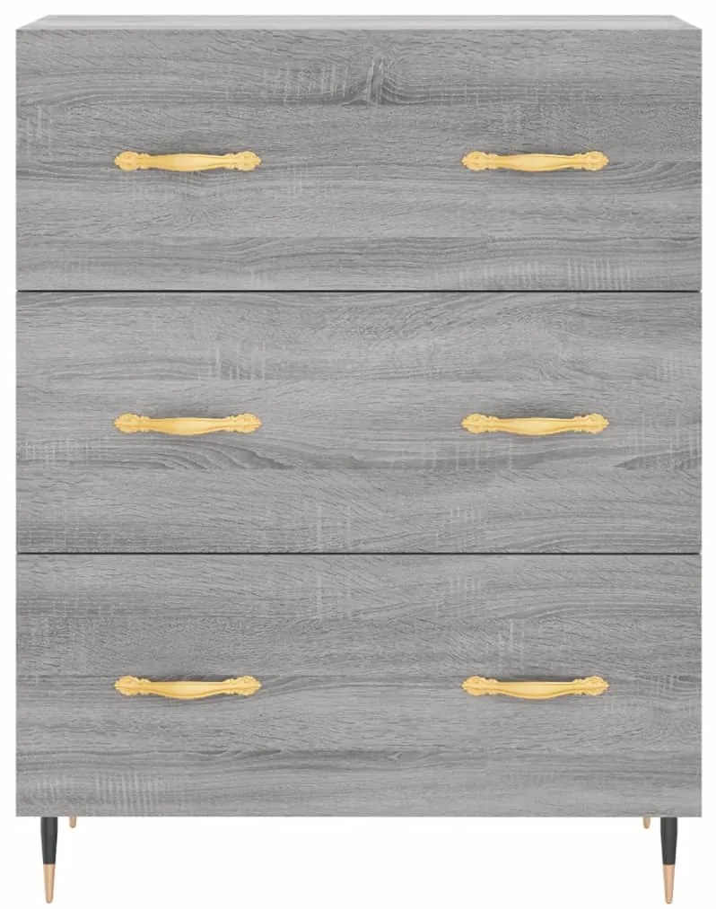 Aparador 69,5x34x90 cm derivados de madeira cinzento sonoma