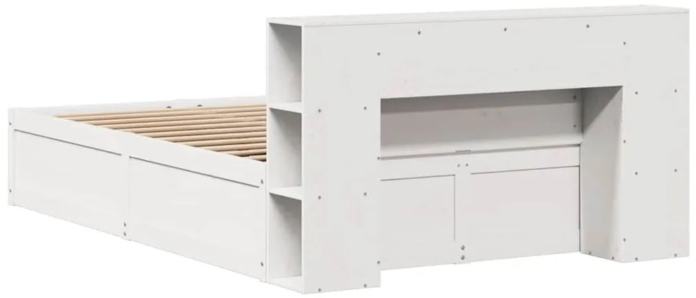 Cama sem colchão 140x200 cm madeira de pinho maciça branco