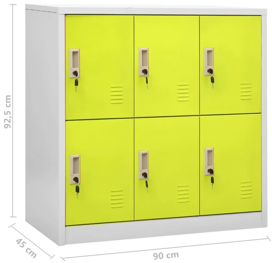 Cacifos 2 pcs 90x45x92,5 cm aço cinzento-claro e verde