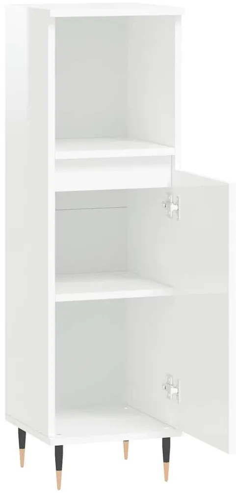 Armário de Casa de Banho  30x30x100 cm derivados de madeira branco bri