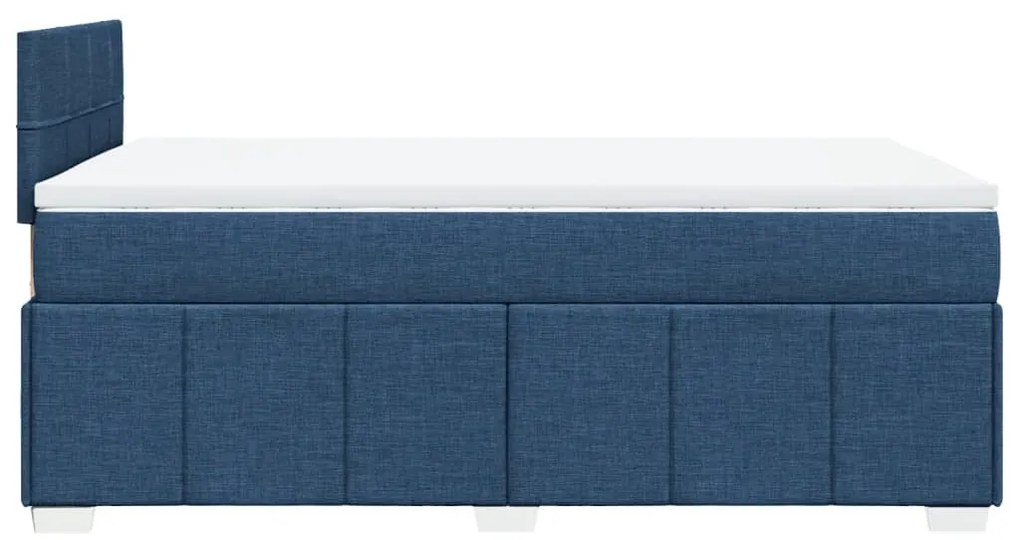 Cama boxspring com colchão 120x190 cm tecido azul