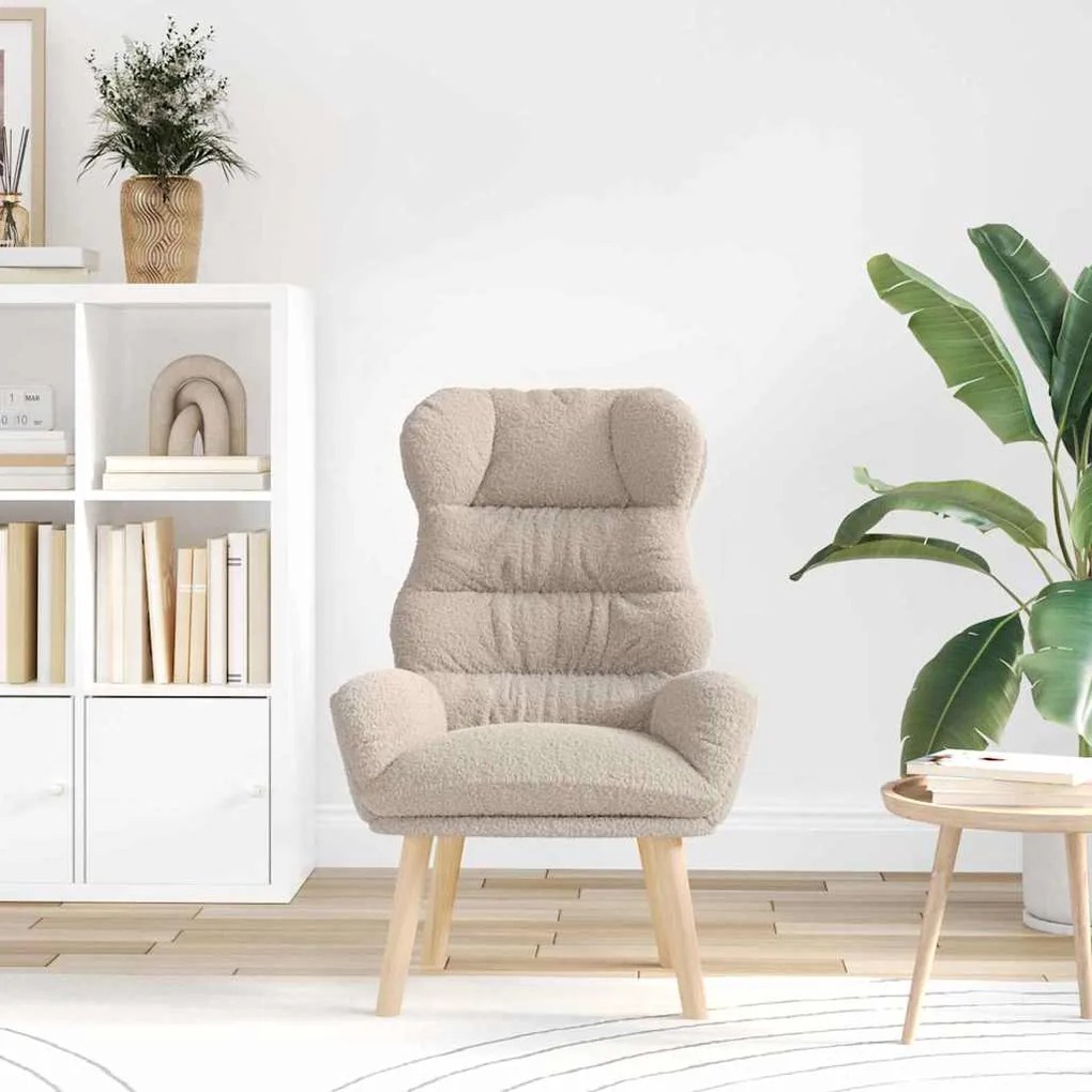 Poltrona Relaxante vidaXL Cinza Claro em Tecido Tipo Lã