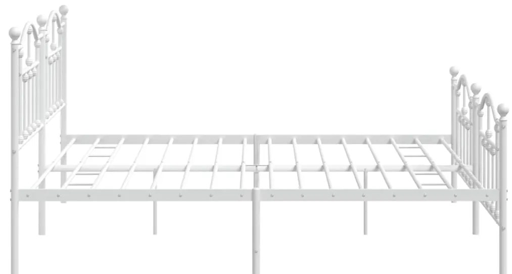 Estrutura de cama com cabeceira e pés 193x203 cm metal branco