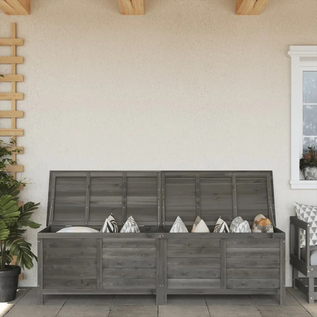 vidaXL Caixa arrumação p/jardim 198,5x50x56,5cm abeto maciço antracite